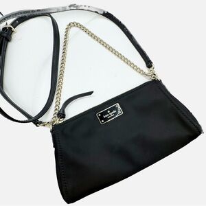 KATE SPADE Wilson Road Jane Convertible Crossbody chain strap Purse Black Gold